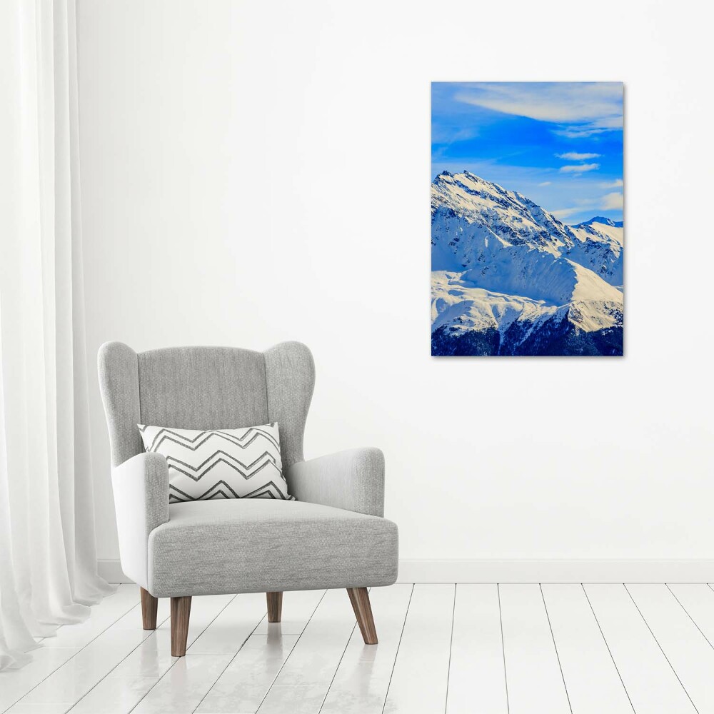 Tableau sur verre Montagnes en hiver