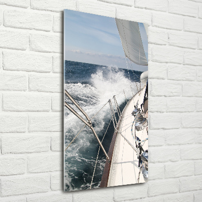 Tableau en verre Yacht en mer