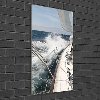 Tableau en verre Yacht en mer