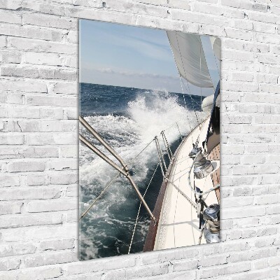 Tableau en verre Yacht en mer