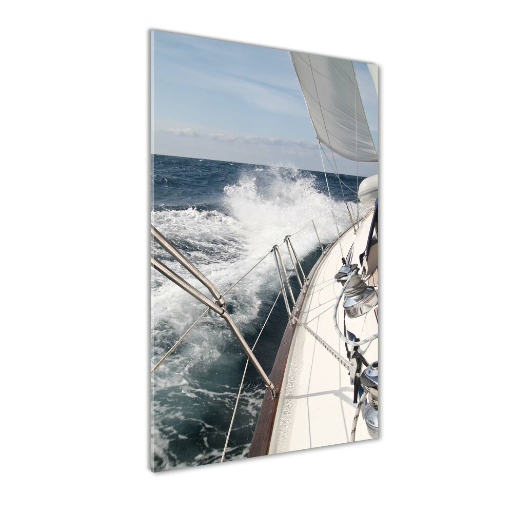 Tableau en verre Yacht en mer