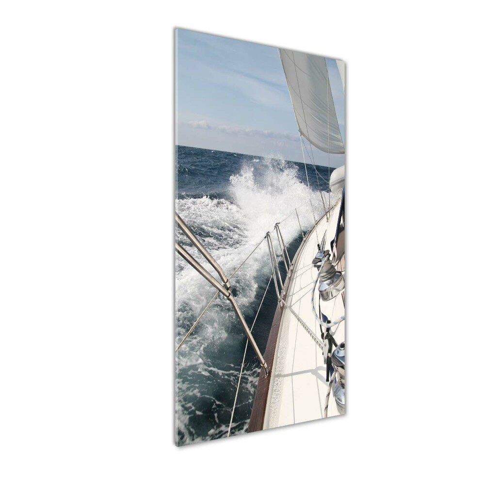 Tableau en verre Yacht en mer