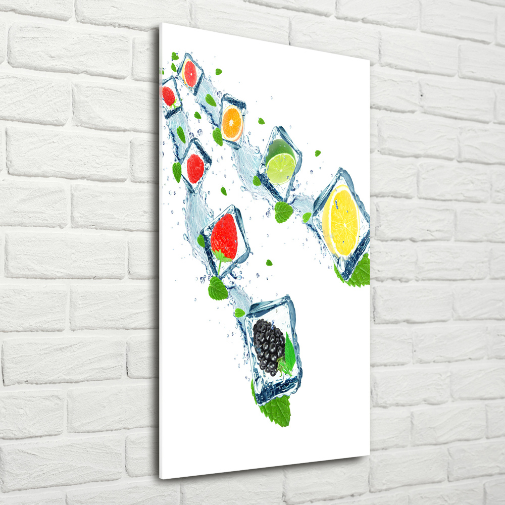 Tableau photo sur verre Fruits et glace