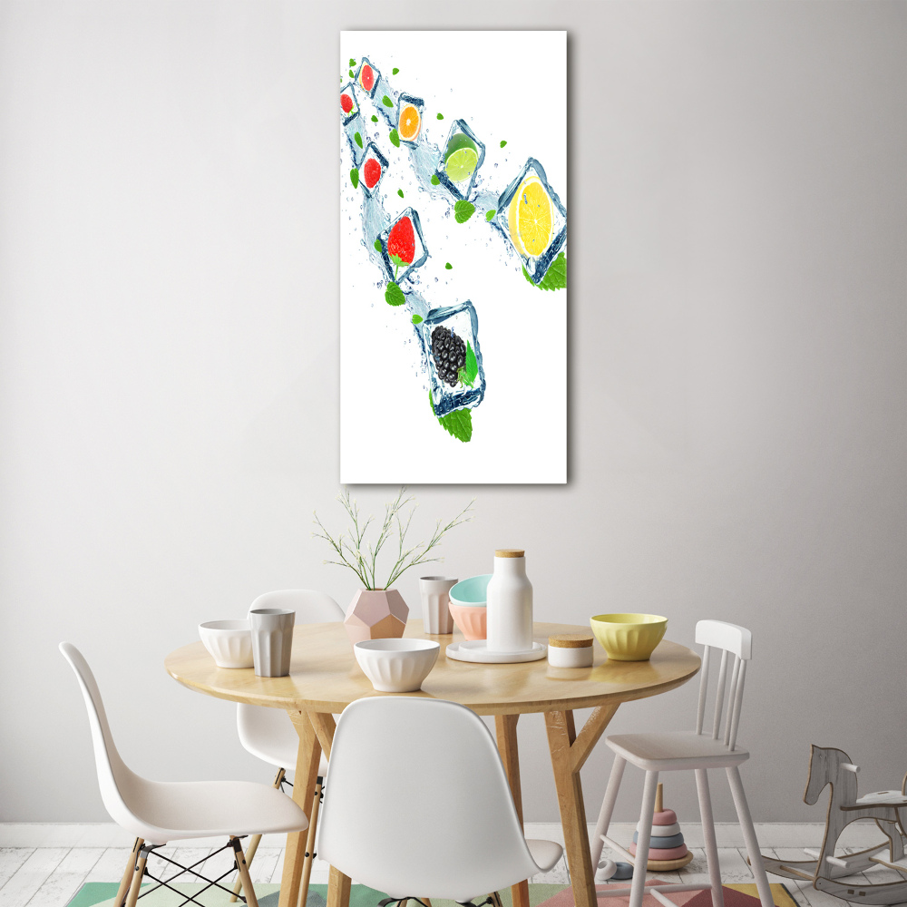 Tableau photo sur verre Fruits et glace