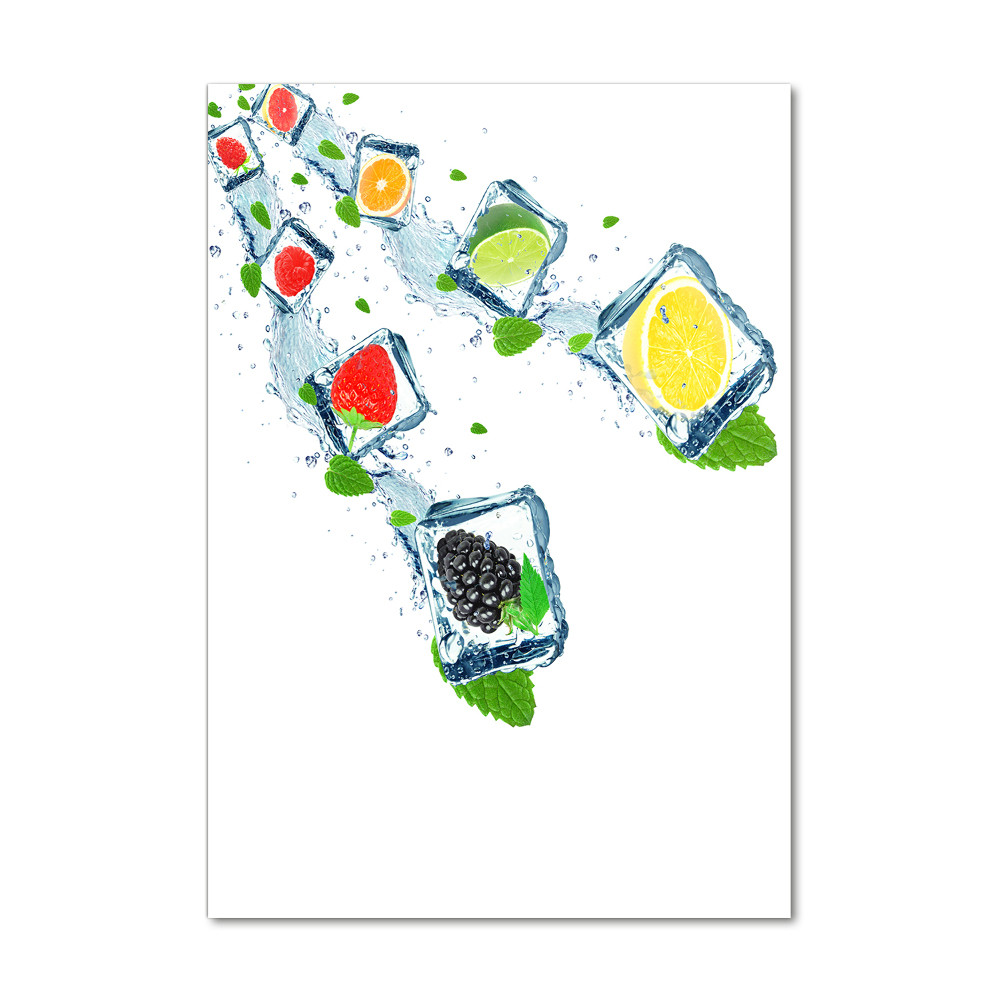 Tableau photo sur verre Fruits et glace