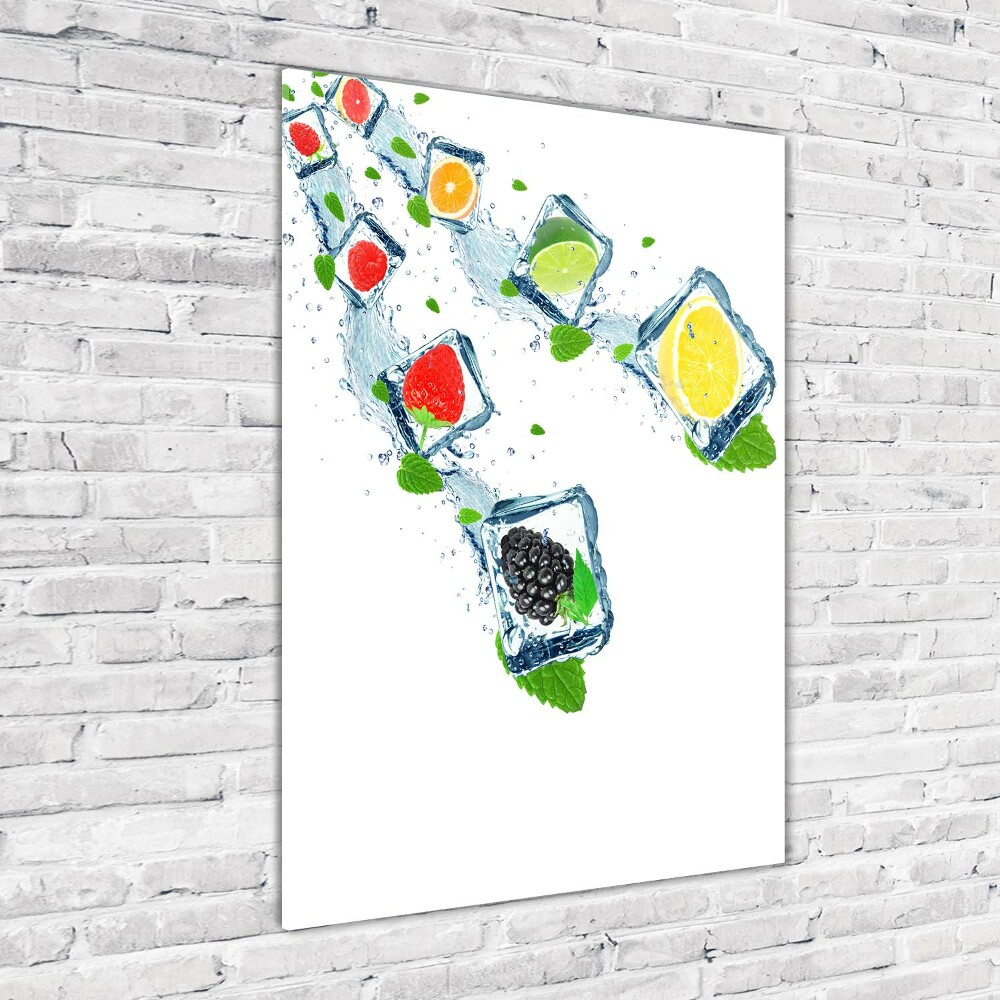 Tableau photo sur verre Fruits et glace