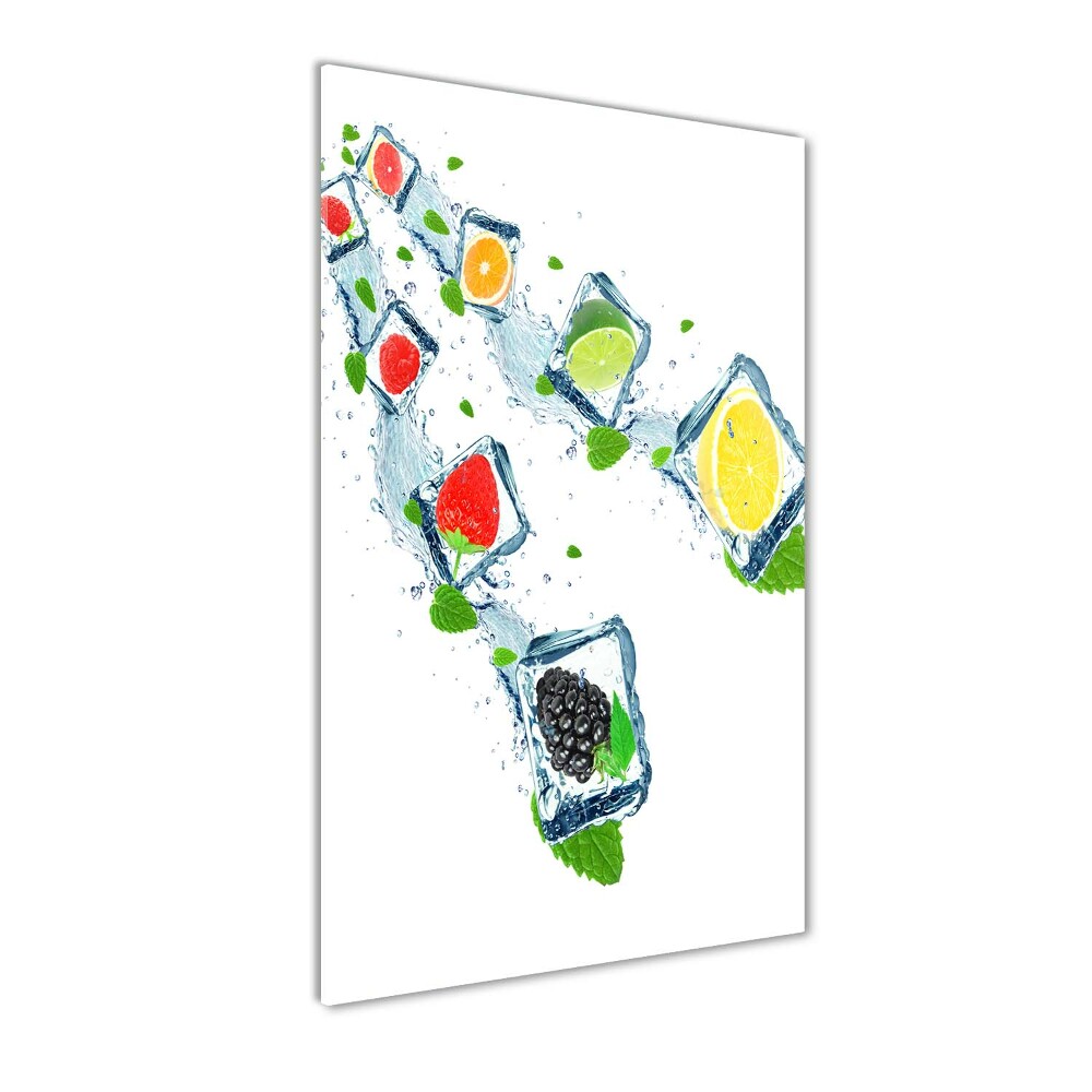 Tableau photo sur verre Fruits et glace