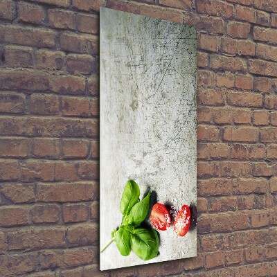 Tableau verre imprimé Tomates et basilic