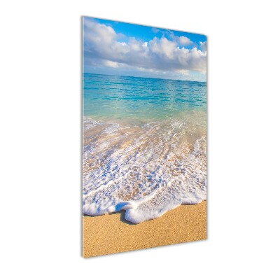 Tableau photo sur verre Plage tropicale palmiers