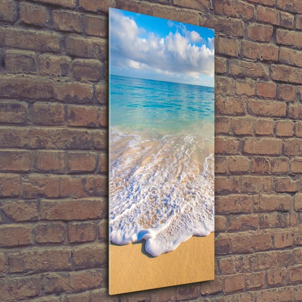 Tableau photo sur verre Plage tropicale palmiers