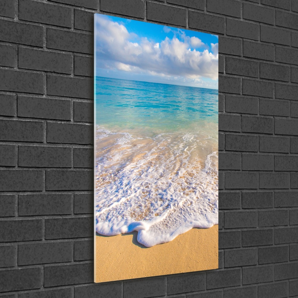 Tableau photo sur verre Plage tropicale palmiers