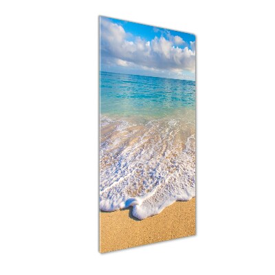 Tableau photo sur verre Plage tropicale palmiers