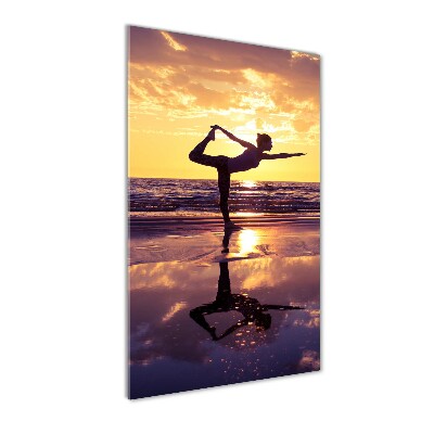 Tableau photo sur verre Yoga sur la plage