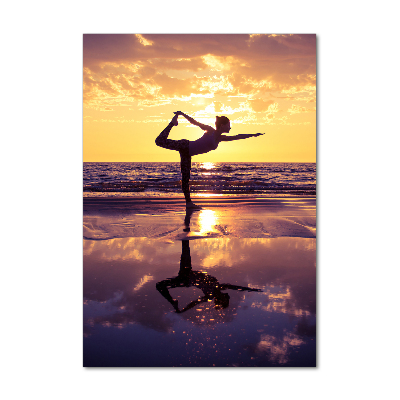 Tableau photo sur verre Yoga sur la plage