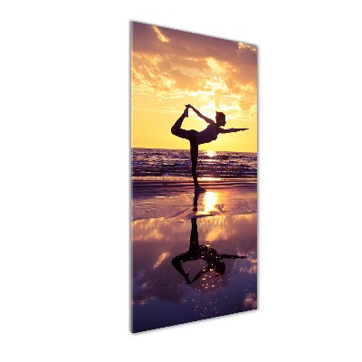 Tableau photo sur verre Yoga sur la plage