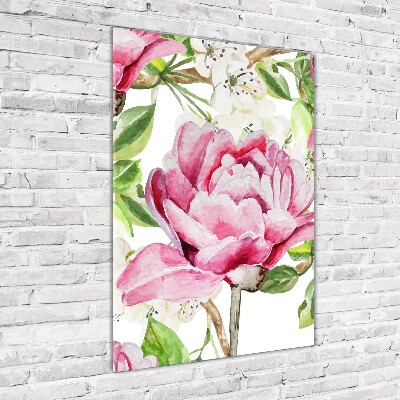 Tableau photo sur verre Pivoine