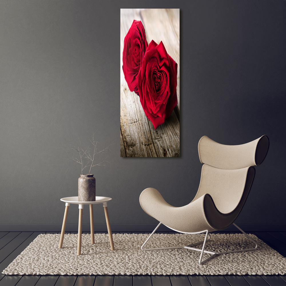 Tableau imprimé sur verre Roses rouges