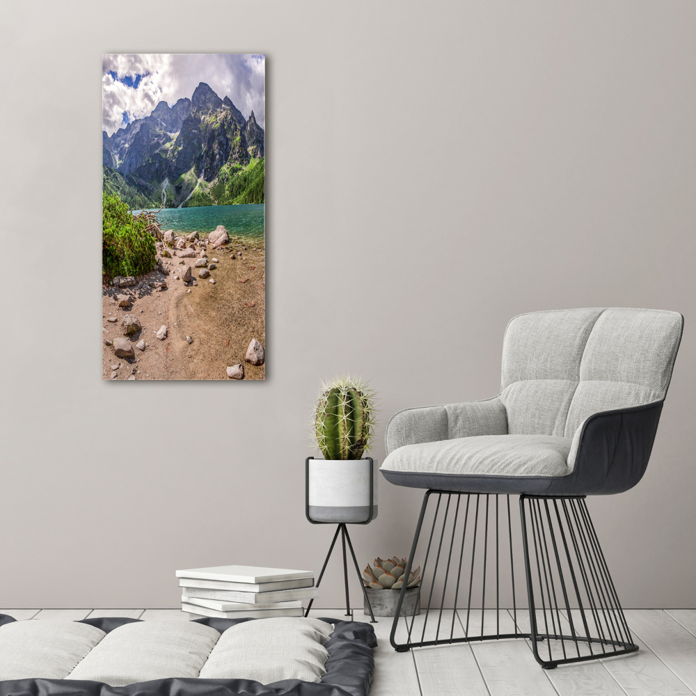 Tableau photo sur verre Lac de montagne