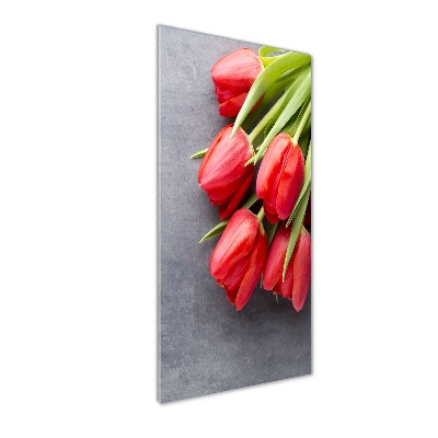 Tableau imprimé sur verre Tulipes rouges