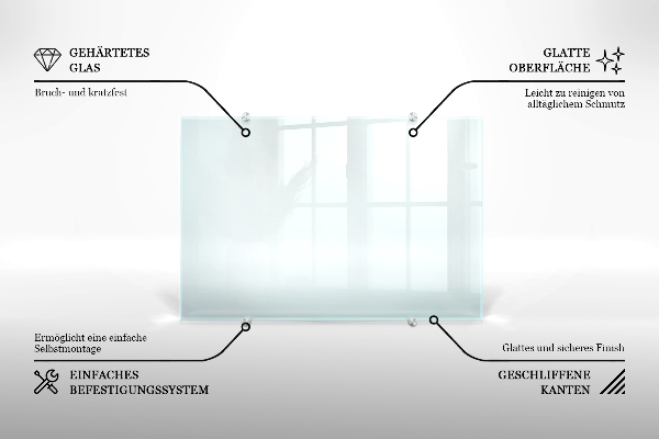 Crédence de cuisine en verre transparente
