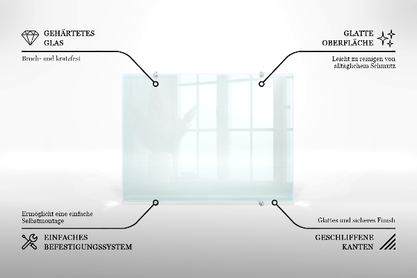 Crédence de cuisine en verre transparente
