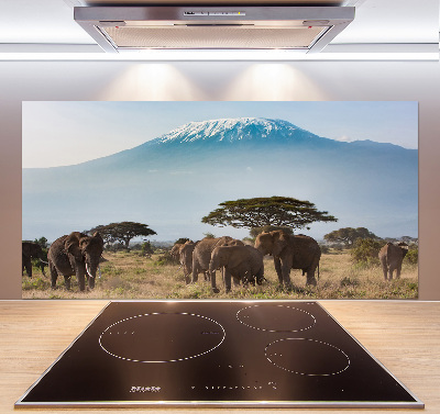 Verre pour crédence Eléphants du Kilimandjaro