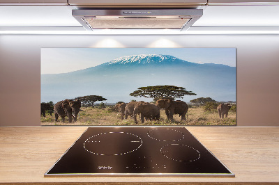 Verre pour crédence Eléphants du Kilimandjaro