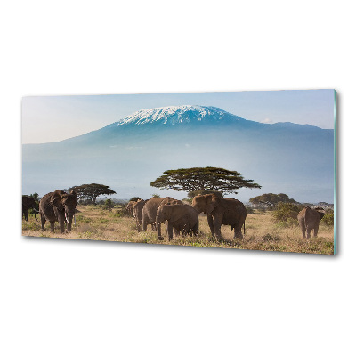 Verre pour crédence Eléphants du Kilimandjaro