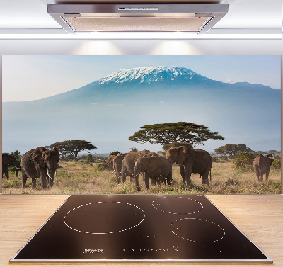 Verre pour crédence Eléphants du Kilimandjaro