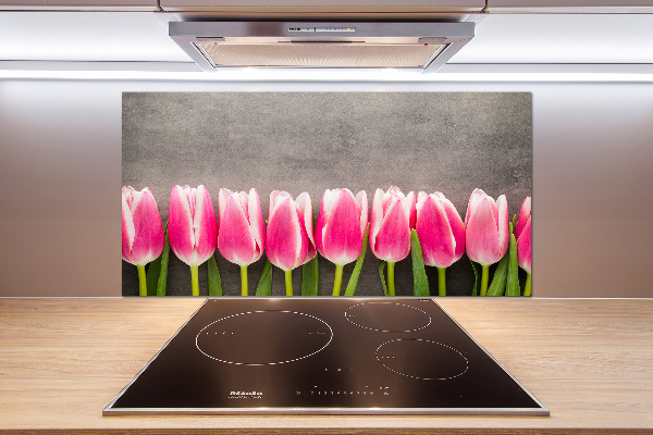 Panneaux muraux cuisine Tulipes roses