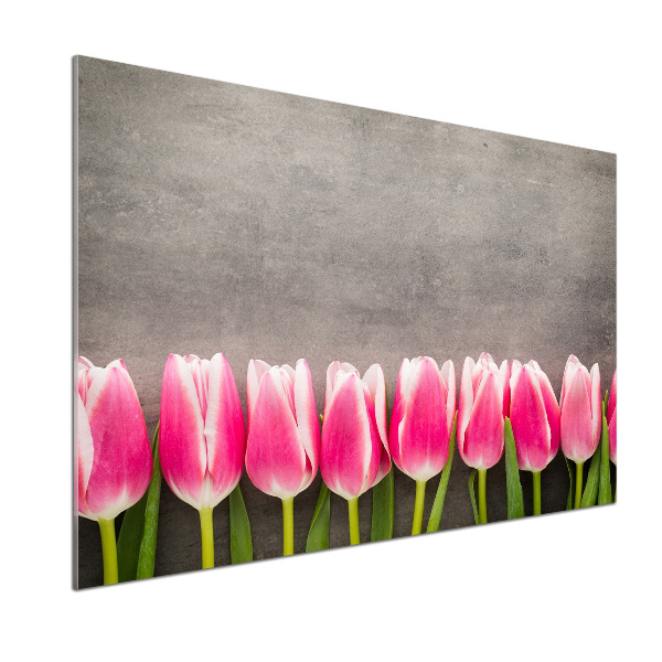 Panneaux muraux cuisine Tulipes roses