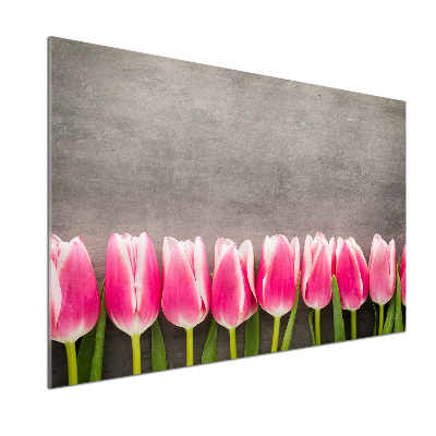 Panneaux muraux cuisine Tulipes roses