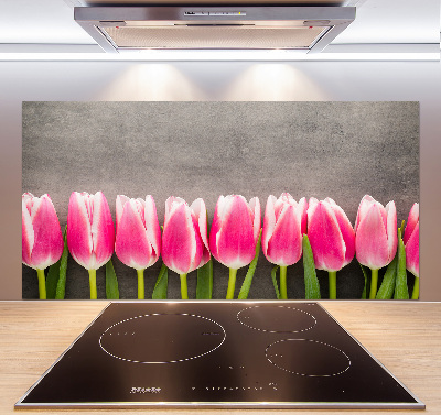 Panneaux muraux cuisine Tulipes roses