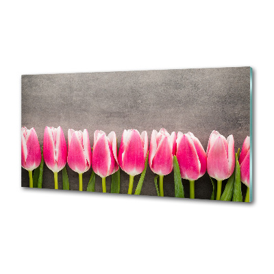 Panneaux muraux cuisine Tulipes roses