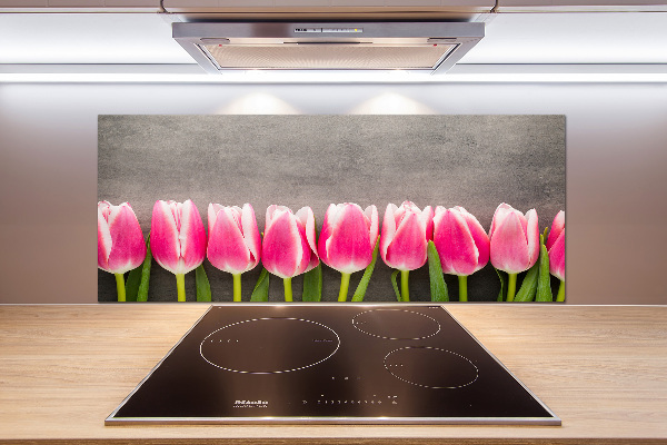 Panneaux muraux cuisine Tulipes roses