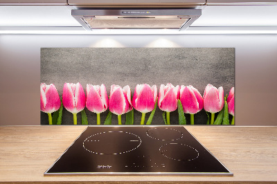 Panneaux muraux cuisine Tulipes roses