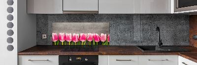 Panneaux muraux cuisine Tulipes roses