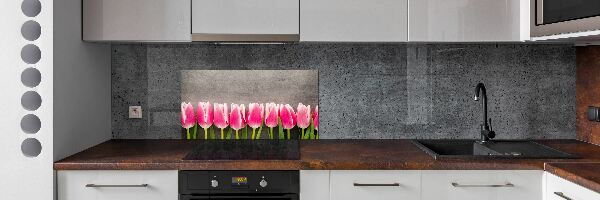 Panneaux muraux cuisine Tulipes roses