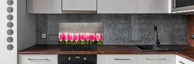 Panneaux muraux cuisine Tulipes roses