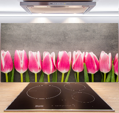 Panneaux muraux cuisine Tulipes roses