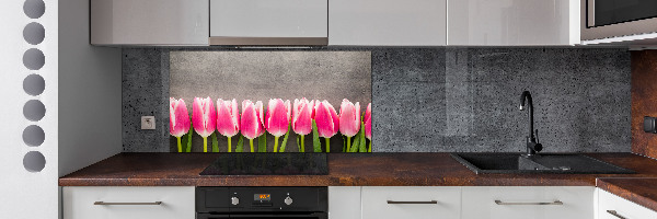 Panneaux muraux cuisine Tulipes roses
