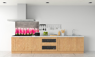 Panneaux muraux cuisine Tulipes roses