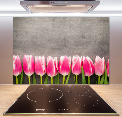 Panneaux muraux cuisine Tulipes roses