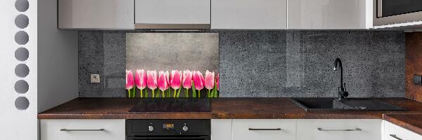 Panneaux muraux cuisine Tulipes roses
