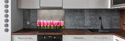 Panneaux muraux cuisine Tulipes roses