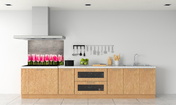 Panneaux muraux cuisine Tulipes roses