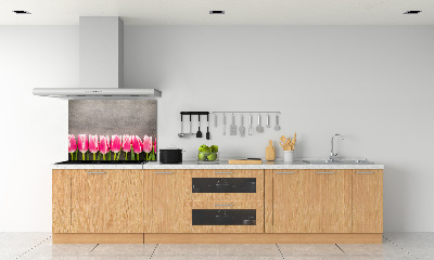 Panneaux muraux cuisine Tulipes roses