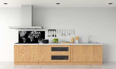 Panneau crédence cuisine Inscriptions sur la carte du monde