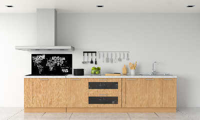 Panneau crédence cuisine Inscriptions sur la carte du monde