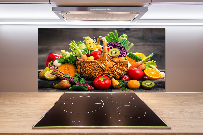 Crédence de cuisine en verre Panier de fruits et légumes